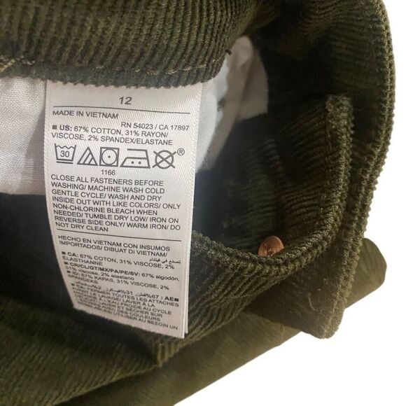 Old navy size 12 extra high rise kicker bootcut corduroy green - Picture 4 of 5